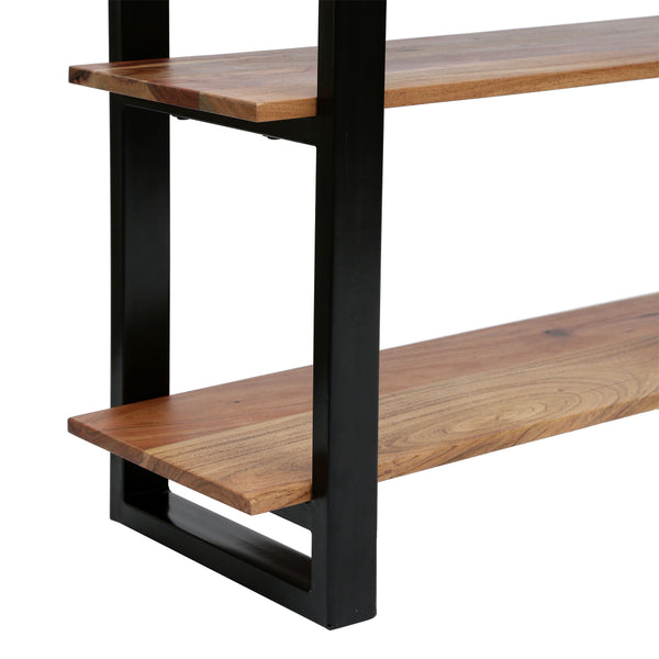 Gdf Studio Canaan Handcrafted Modern Industrial Acacia Wood Media Console Table