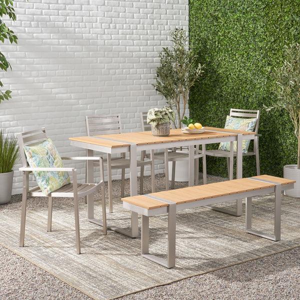gdf studio Caney Outdoor 6 Piece Aluminum Dining Set