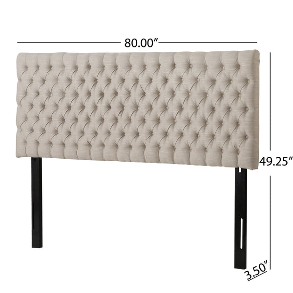 Gdf Studio Cannes Adjustable King/ California King Fabric Headboard-Sand