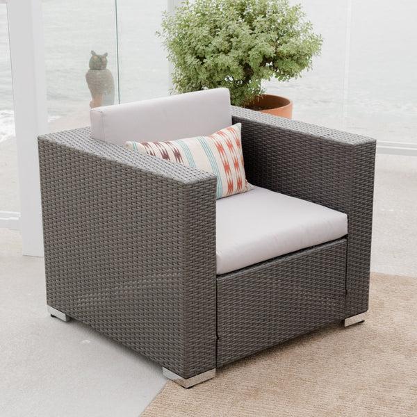 Gdf Studio Capulet Outdoor 4-Piece Grey Wicker Sofa Set