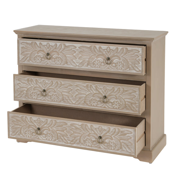 Gdf Studio Caradoc Bohemian Style Accent Dresser With Three Drawer