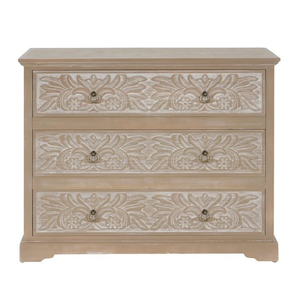 gdf studio Caradoc Bohemian Style Accent Dresser With Three Drawer