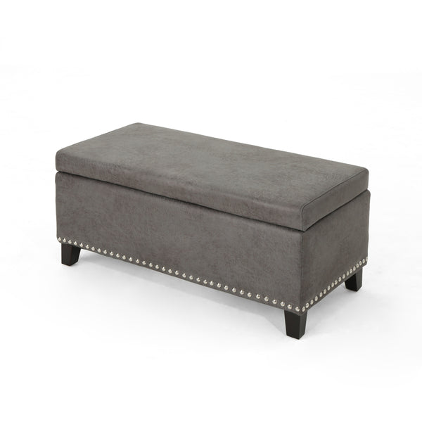 gdf studio Carl Rectangle Microfiber Storage Ottoman Bench