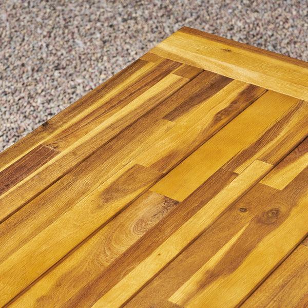 Gdf Studio Carlie Outdoor Sandblast Finished Dining Table With Iron Legs