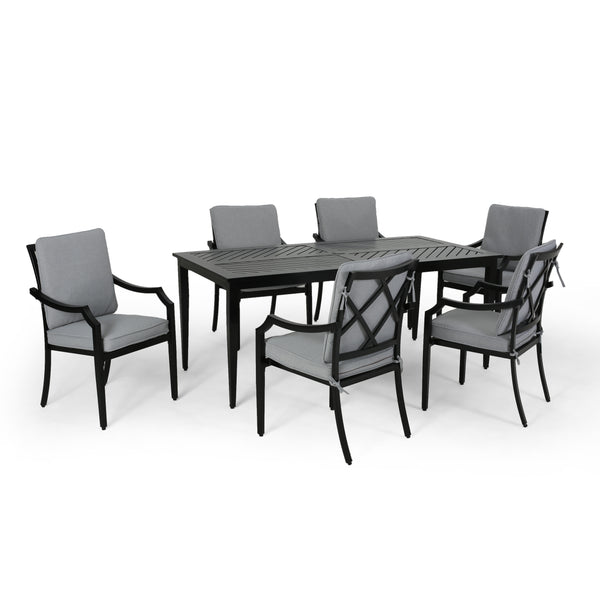 gdf studio Carlson Diego Outdoor 6 Seater Aluminum Rectangular Dining Set