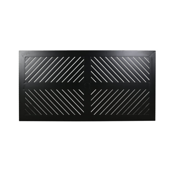 Gdf Studio Carlson Diego Outdoor 71 Inch Aluminum Rectangular Dining Table Matte Black