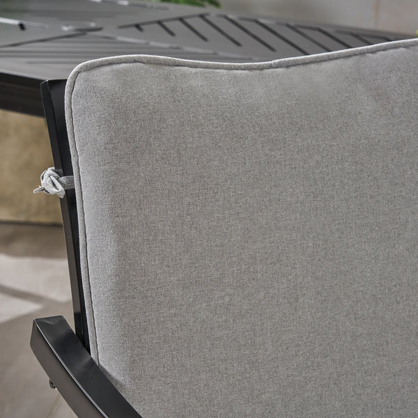 Gdf Studio Carlson Diego Outdoor Aluminum Dining Chairs With Cushions (Set Of 2)