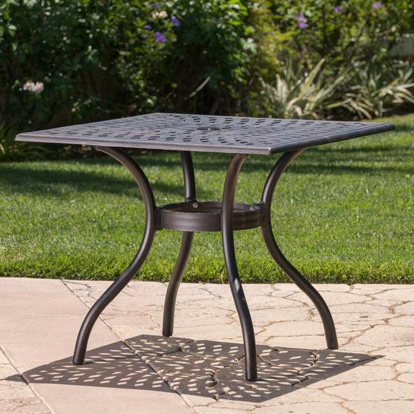 Gdf Studio Carlton Outdoor 5Pc Patina Copper Cast Aluminum Dining Set