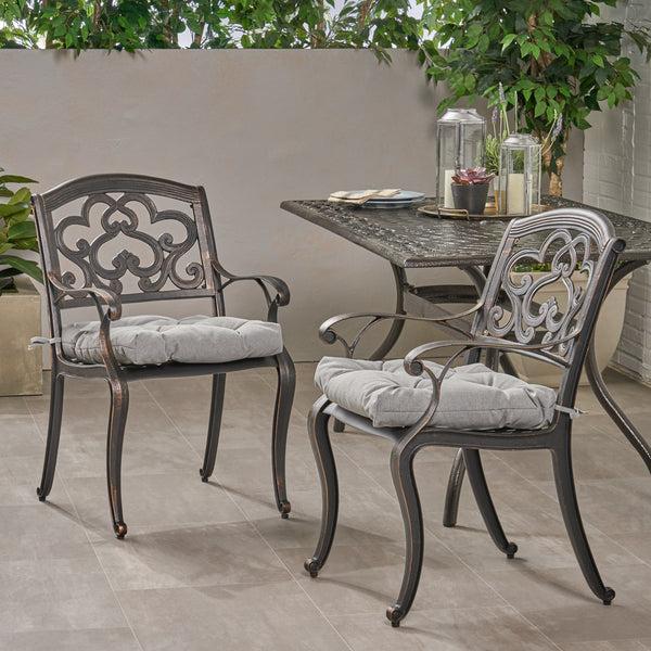 Gdf Studio Carlton Outdoor Dining Chair With Cushion (Set Of 2)