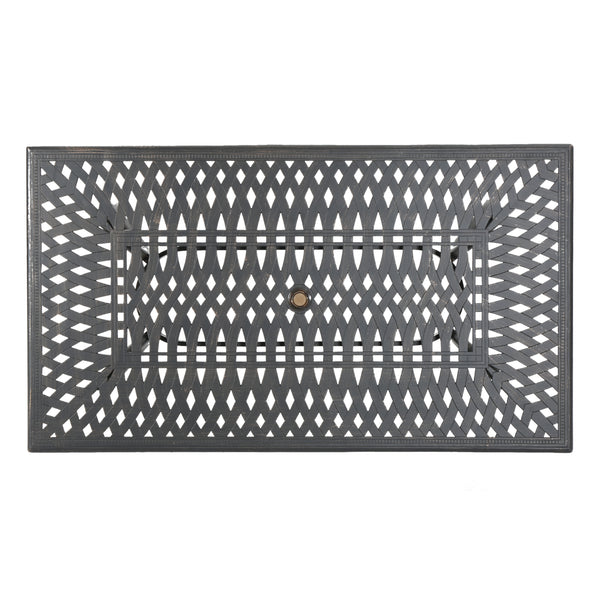 Gdf Studio Carlton Outdoor Patina Copper Cast Aluminum Dining Table