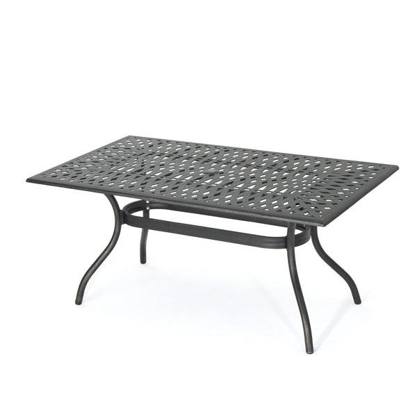 gdf studio Carlton Outdoor Patina Copper Cast Aluminum Dining Table