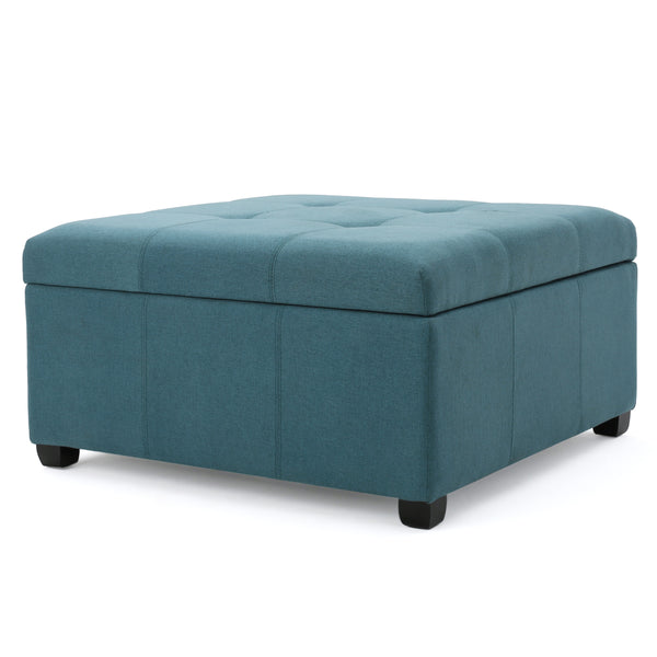 Gdf Studio Carlyle Square Tufted Fabric Storage Ottoman Coffee Table