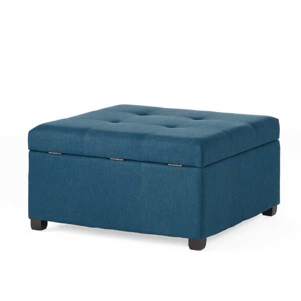gdf studio Carlyle Square Tufted Fabric Storage Ottoman Coffee Table