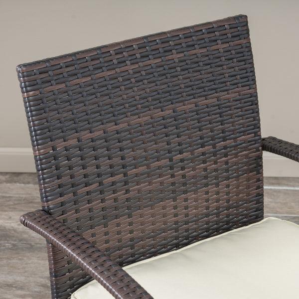 Gdf Studio Carmela Outdoor 5pc Multibrown Wicker Dining Set