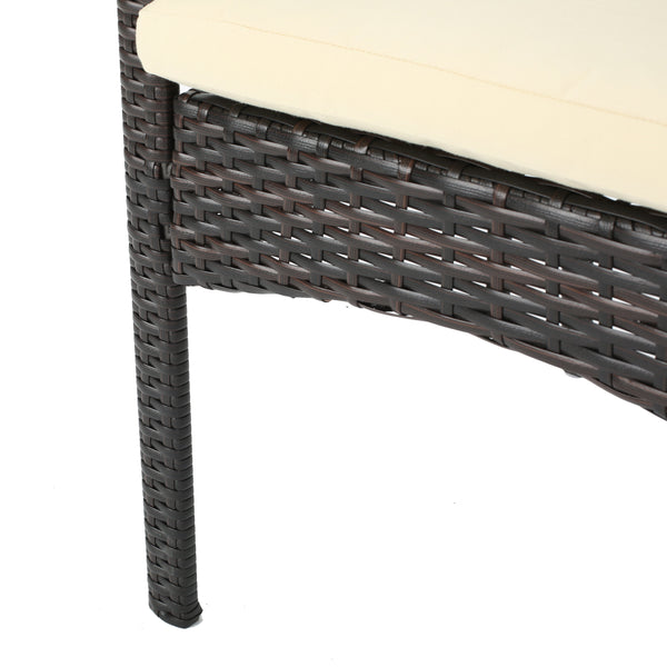 Gdf Studio Carmela Outdoor 7pc Multibrown PE Wicker Long Dining Set