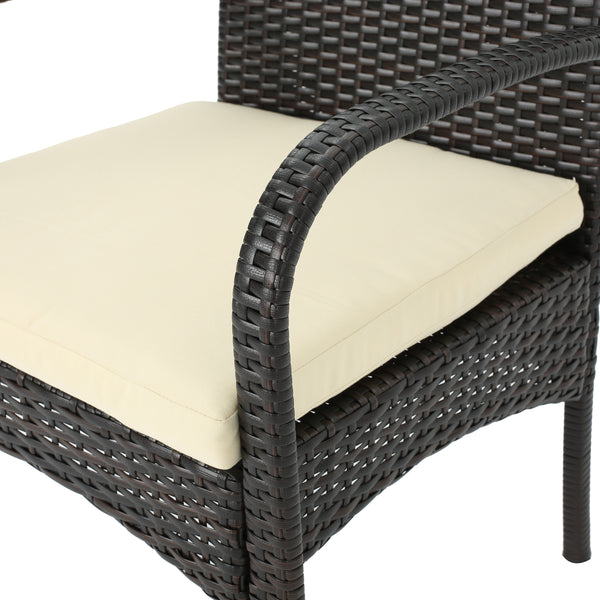 Gdf Studio Carmela Outdoor 7pc Multibrown PE Wicker Long Dining Set