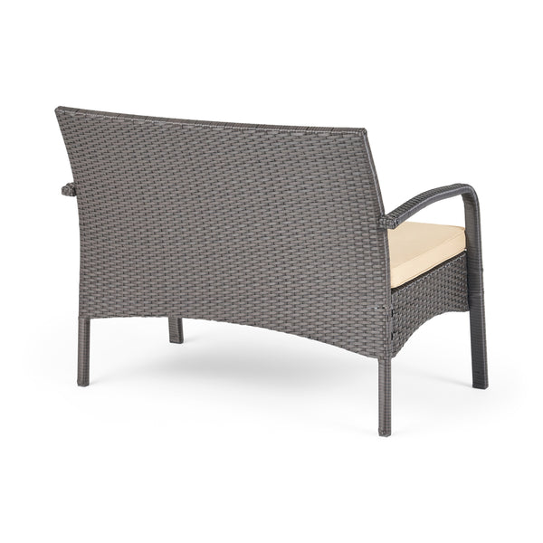 Gdf Studio Carmela Outdoor 8 Seater Wicker Chat Set With Cushions
