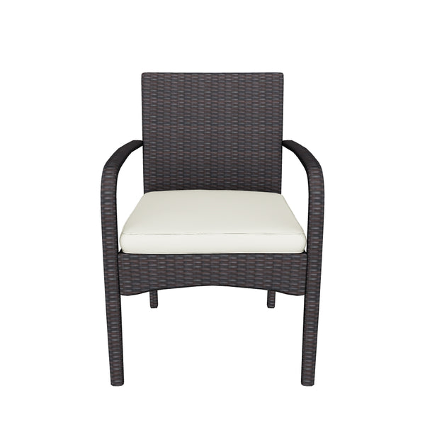 Gdf Studio Carmela Outdoor Multibrown PE Wicker Dining Chairs (Set Of 2)