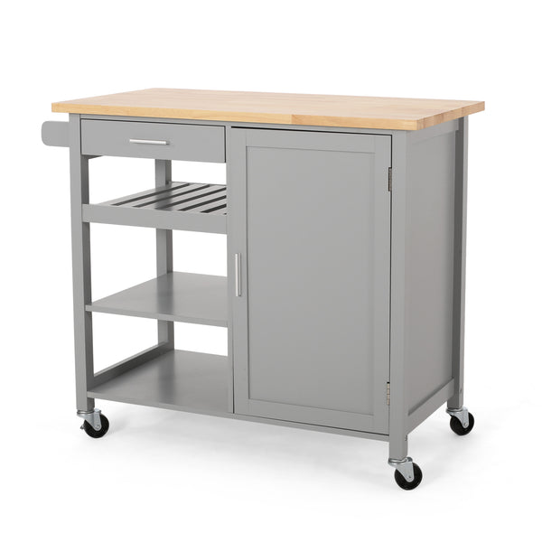 Gdf Studio Carmelina Contemporary Kitchen Cart With Wheels