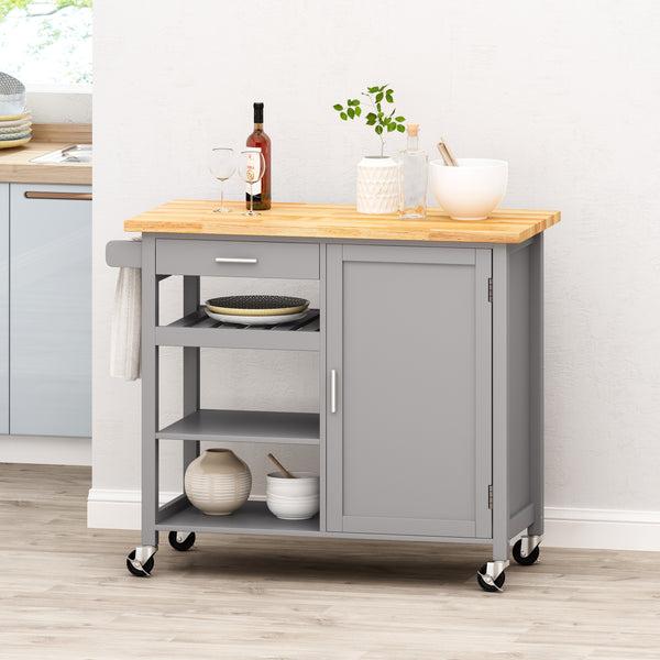 gdf studio Carmelina Contemporary Kitchen Cart with Wheels