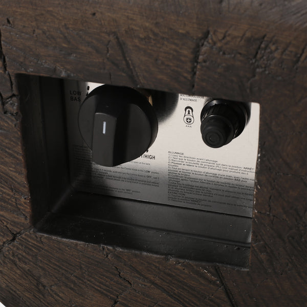 Gdf Studio Carolina Faux Wood Slab Rectangular Propane Fire Pit