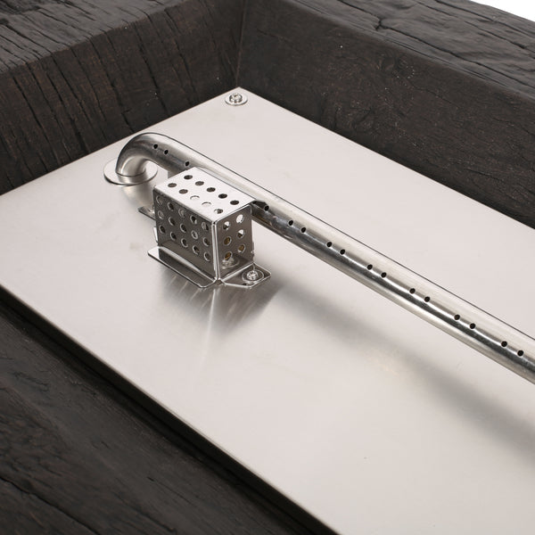 Gdf Studio Carolina Outdoor 40 000 BTU Lightweight Concrete Wood Finish Fire Pit (No Tank Holder) Brown