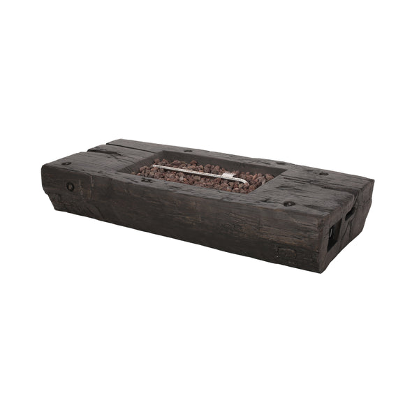 gdf studio Carolina Outdoor 40 000 BTU Lightweight Concrete Wood Finish Fire Pit (No Tank Holder) Brown