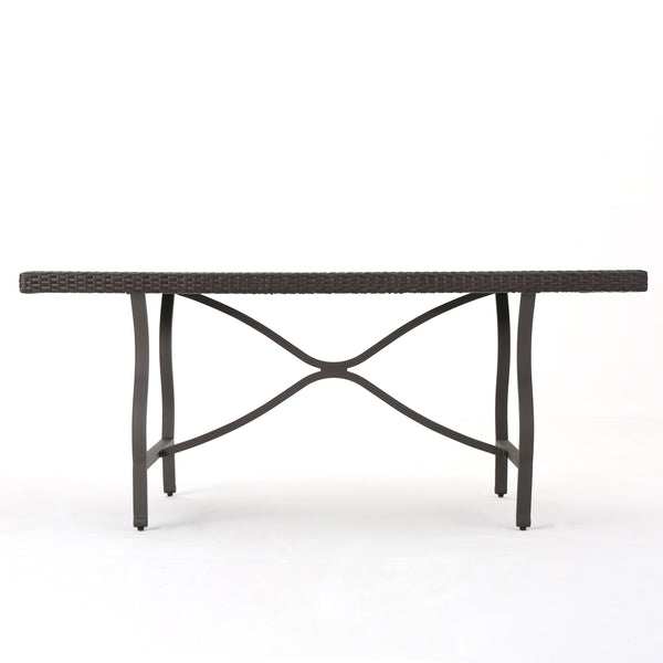 Gdf Studio Carolina Outdoor Multibrown Wicker Dining Table