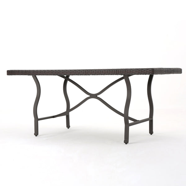 Gdf Studio Carolina Outdoor Multibrown Wicker Dining Table