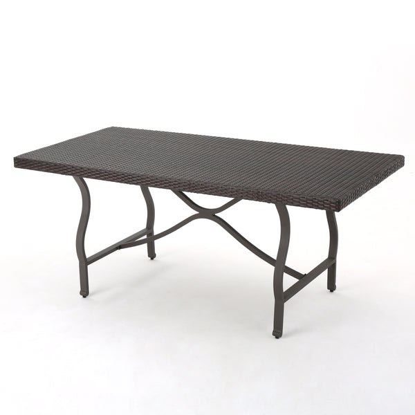 gdf studio Carolina Outdoor Multibrown Wicker Dining Table
