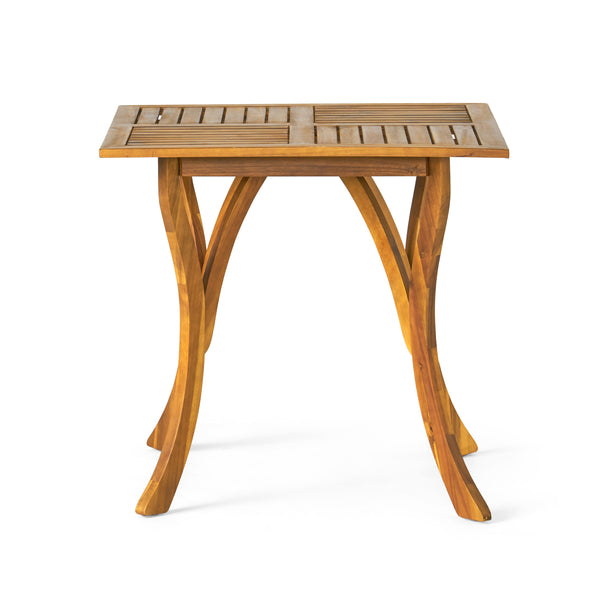 Gdf Studio Carr Outdoor 4-Seater Square Acacia Wood Dining Set