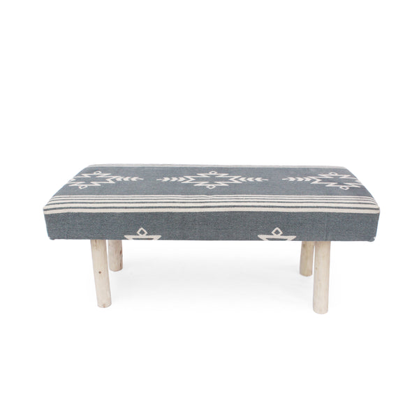gdf studio Carrera Handcrafted Boho Rectangular Fabric Bench