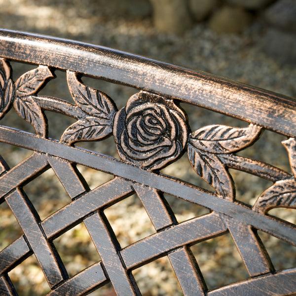Gdf Studio Casablanca Outdoor Copper Cast Aluminum Bench