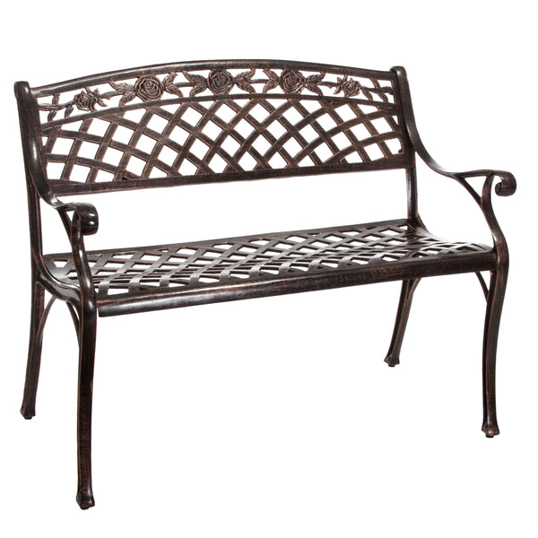 gdf studio Casablanca Outdoor Copper Cast Aluminum Bench