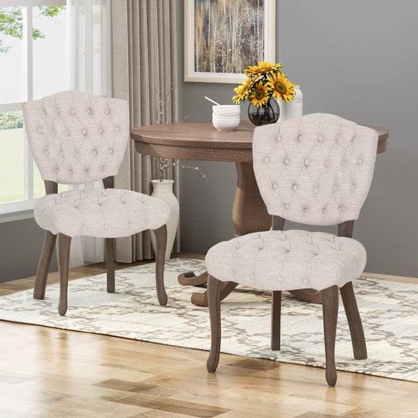 Gdf Studio Case Tufted Dining Chair With Cabriole Legs (Set Of 2)