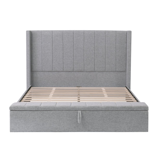 gdf studio Cassander Queen Size Upholstered Platform Bed with Storage with Headboard