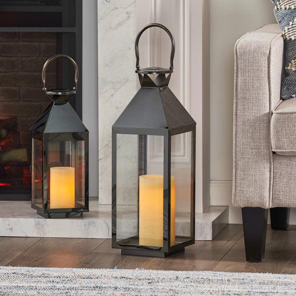 Gdf Studio Cassien Modern Stainless Steel Lantern Set