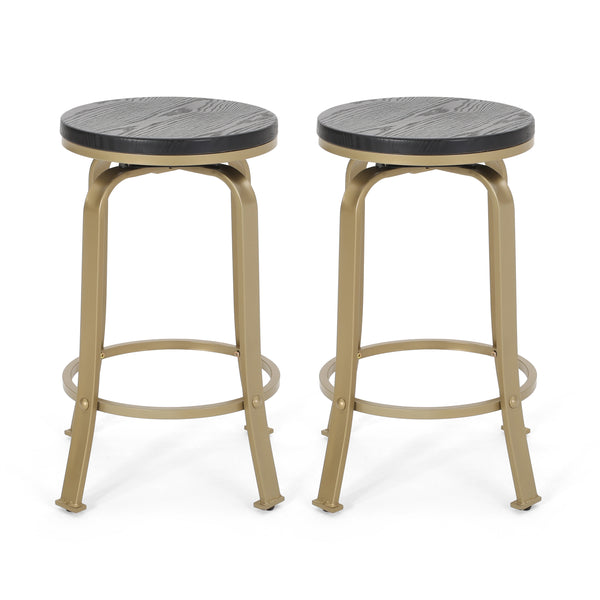 Gdf Studio Cassum Modern Industrial Swiveling Counter Stool (Set Of 2)