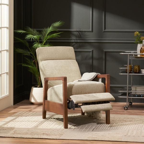 Gdf Studio Castner Contemporary Fabric Waterfall Back Pushback Recliner