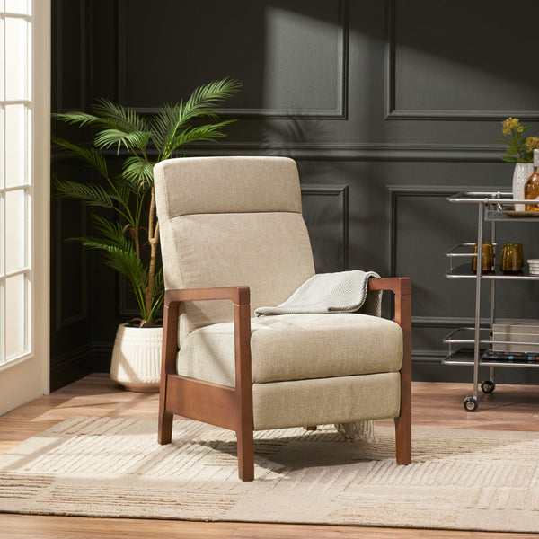 Gdf Studio Castner Contemporary Fabric Waterfall Back Pushback Recliner