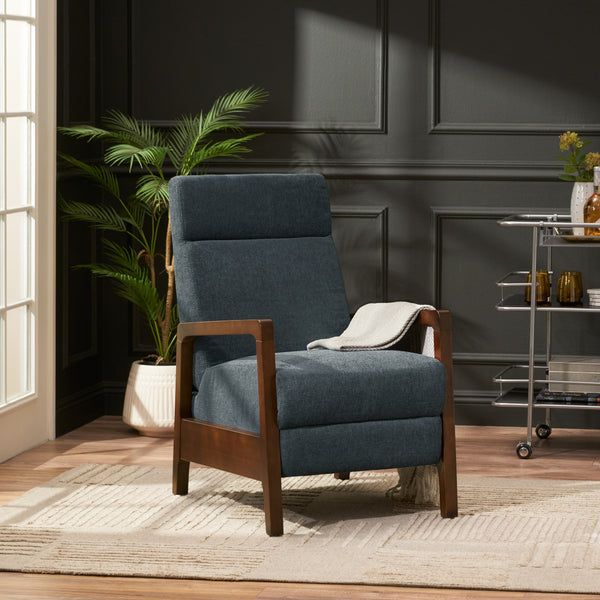 gdf studio Castner Contemporary Fabric Waterfall Back Pushback Recliner