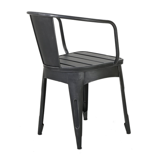 Gdf Studio Castro Outdoor Modern 3-Piece Metal Bistro Set With Slats