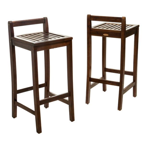 gdf studio Catrina 30-Inch Mahogany Stained Wood Bar Stools (Set of 2)