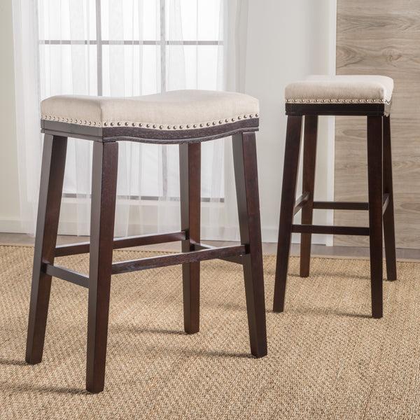 Gdf Studio Cavalia 30-Inch Saddle Shaped Studded Rim Stool (Set Of 2)