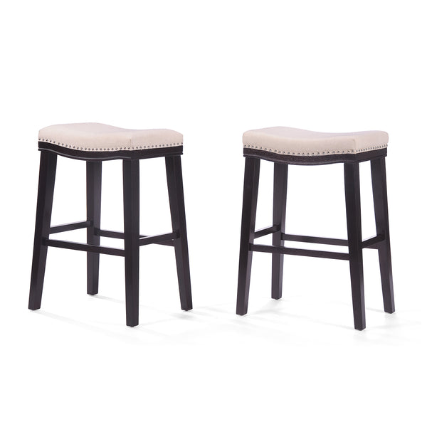 gdf studio Cavalia 30-Inch Saddle Shaped Studded Rim Stool (Set of 2)