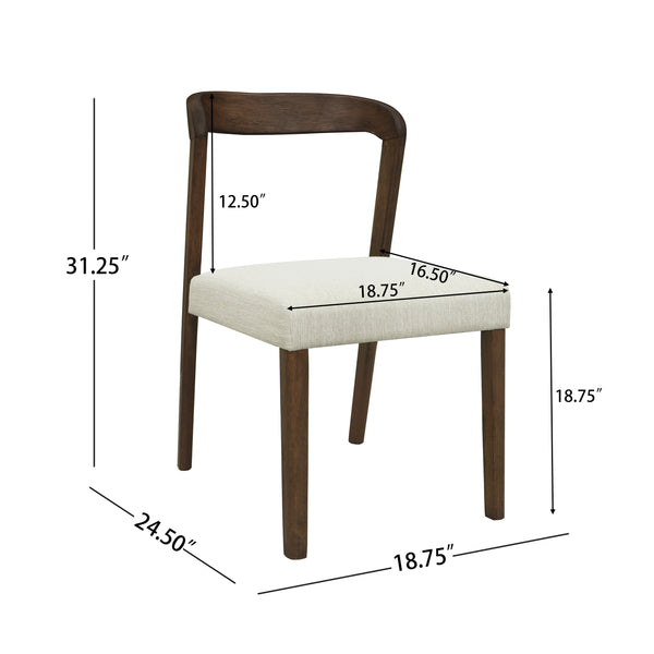 Gdf Studio Cavomirium Solid Rubber Wood Dining Chairs Set Of 2