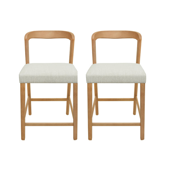 Gdf Studio Cavovasir Solid Rubber Wood Counter Stools Set Of 2