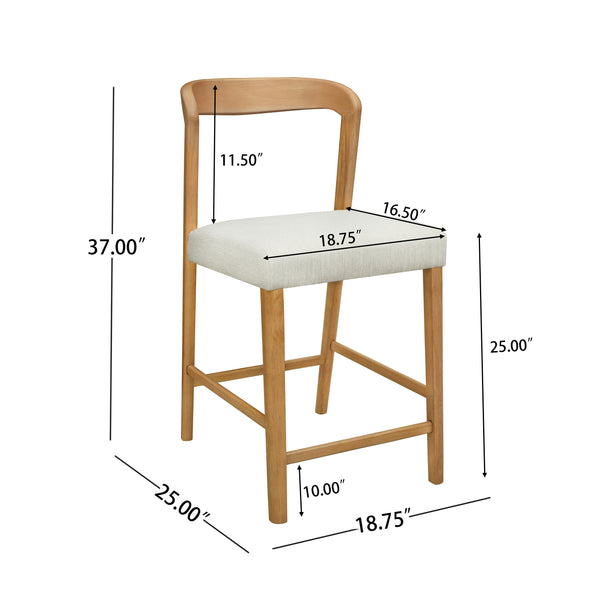 Gdf Studio Cavovasir Solid Rubber Wood Counter Stools Set Of 2