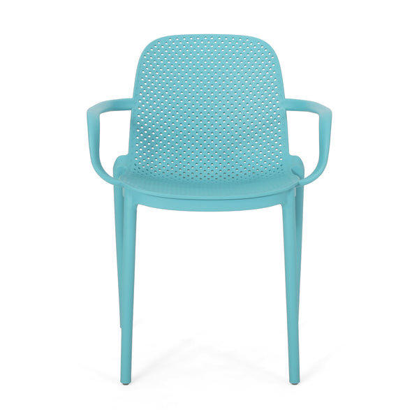 Gdf Studio Cecelia Outdoor Modern Stacking Dining Chairs
