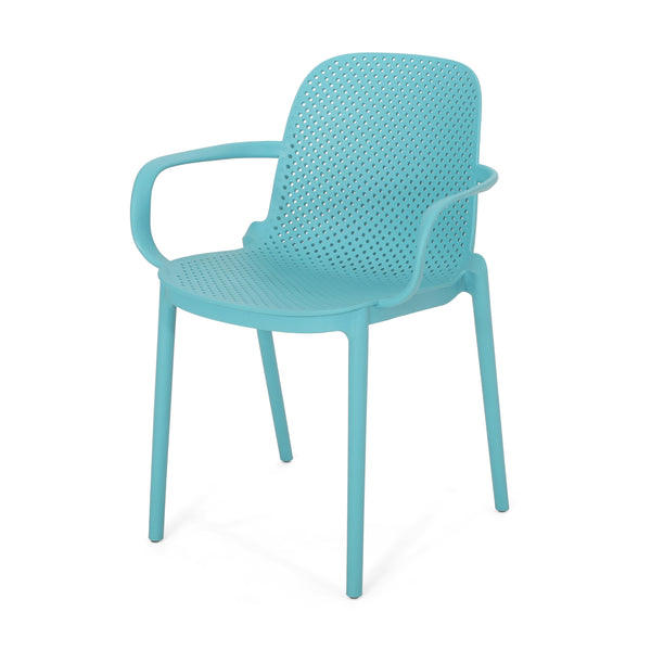 Gdf Studio Cecelia Outdoor Modern Stacking Dining Chairs